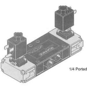 3 Position Valves (4 Way), Solenoid Operated (Spool Design, Flat Mounting)